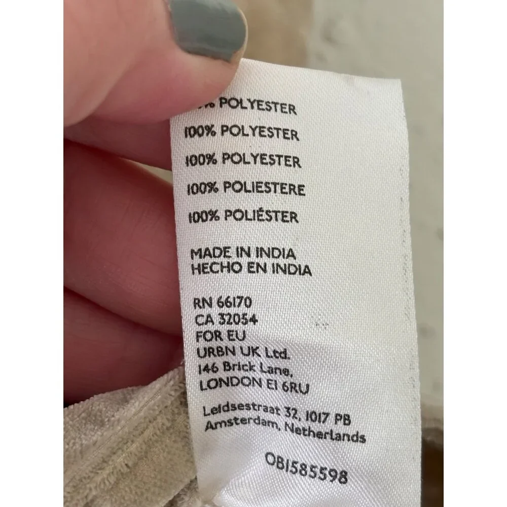 Free People Beige Velvet-Like Mini Skirt Size 6 - Picture 9 of 12